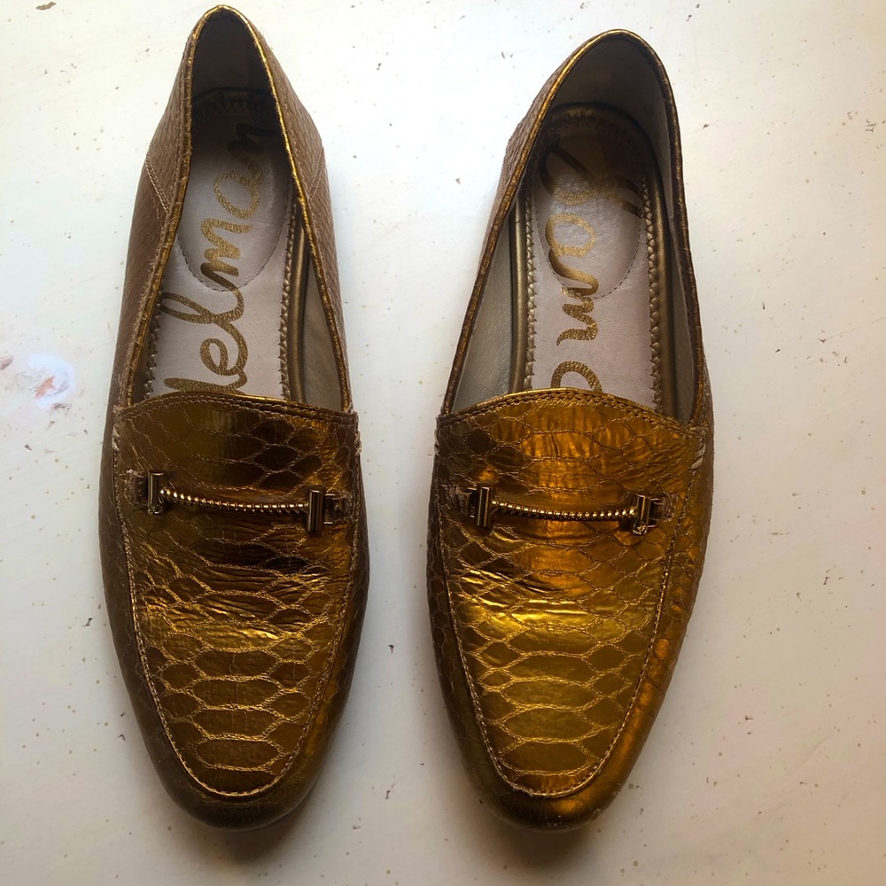 Sam Edelman gold loafers